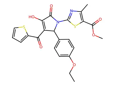 methyl 2-{(3E)-2-(4-ethoxyphenyl)-3-[hydroxy(thiophen-2-yl)methylidene]-4,5-dioxopyrrolidin-1-yl}-4-methyl-1,3-thiazole-5-carboxylate structure