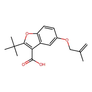 2-(Tert-butyl)-5-((2-methylallyl)oxy)benzofuran-3-carboxylic acid structure