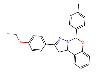 2-(4-ethoxyphenyl)-5-(4-methylphenyl)-1,10b-dihydropyrazolo[1,5-c][1,3]benzoxazine structure
