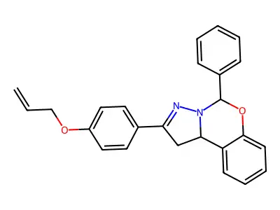 5-phenyl-2-[4-(prop-2-en-1-yloxy)phenyl]-1,10b-dihydropyrazolo[1,5-c][1,3]benzoxazine structure