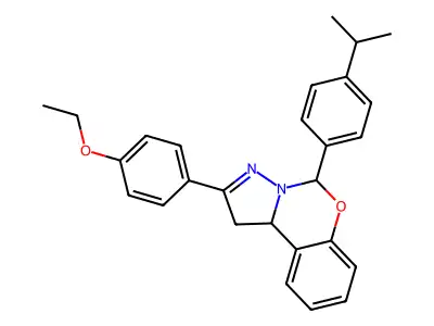 2-(4-ethoxyphenyl)-5-[4-(propan-2-yl)phenyl]-1,10b-dihydropyrazolo[1,5-c][1,3]benzoxazine structure