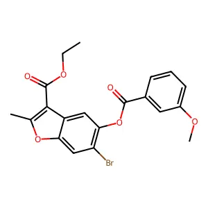 Ethyl 6-bromo-5-(3-methoxybenzoyloxy)-2-methyl-1-benzofuran-3-carboxylate structure