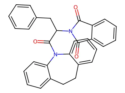 2-[1-benzyl-2-(10,11-dihydro-5H-dibenzo[b,f]azepin-5-yl)-2-oxoethyl]-1H-isoindole-1,3(2H)-dione structure