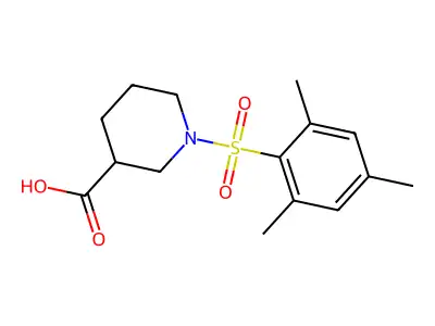 1-(Mesitylsulfonyl)piperidine-3-carboxylic acid structure