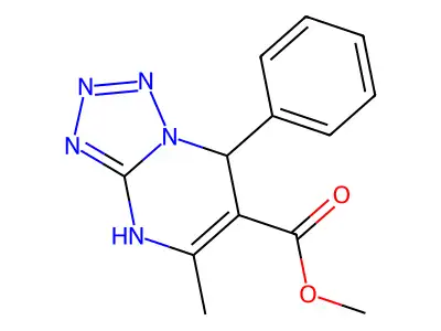 Methyl 5-methyl-7-phenyl-4,7-dihydrotetraazolo[1,5-a]pyrimidine-6-carboxylate structure