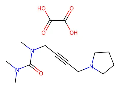Urea, trimethyl(4-(1-pyrrolidinyl)-2-butynyl)-, ethanedioate (1:1) structure