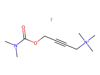 Ammonium, (4-hydroxy-2-butynyl)trimethyl-, iodide, dimethylcarbamate structure