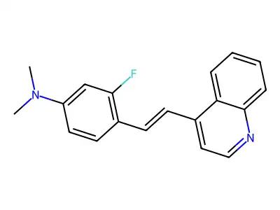 3-fluoro-N,N-dimethyl-4-(2-quinolin-4-ylethenyl)aniline structure