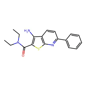 3-amino-N,N-diethyl-6-phenylthieno[2,3-b]pyridine-2-carboxamide structure