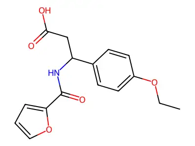 (3R)-3-(4-ethoxyphenyl)-3-(furan-2-carbonylamino)propanoic acid structure