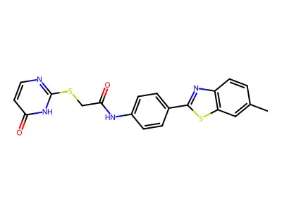 N-[4-(6-methyl-1,3-benzothiazol-2-yl)phenyl]-2-[(6-oxo-1H-pyrimidin-2-yl)sulfanyl]acetamide structure