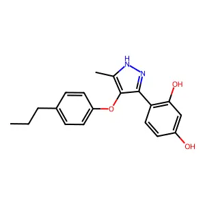 4-(5-Methyl-4-(4-propylphenoxy)-1H-pyrazol-3-YL)-1,3-benzenediol structure