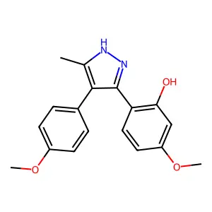 5-Methoxy-2-(4-(4-methoxyphenyl)-5-methyl-1H-pyrazol-3-YL)phenol structure