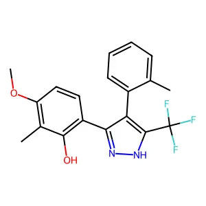 3-Meo-2-methyl-6-(4-(2-methylphenyl)-5-(trifluoromethyl)-1H-pyrazol-3-YL)phenol structure