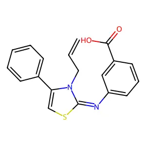 (Z)-3-((3-allyl-4-phenylthiazol-2(3H)-ylidene)amino)benzoic acid structure