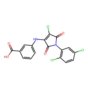 3-[[4-Chloro-1-(2,5-dichlorophenyl)-2,5-dioxopyrrol-3-yl]amino]benzoic acid structure