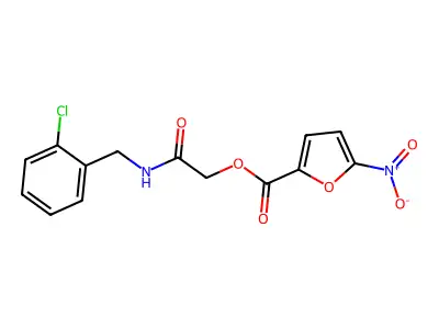 2-[[(2-Chlorophenyl)methyl]amino]-2-oxoethyl 5-nitro-2-furancarboxylate structure