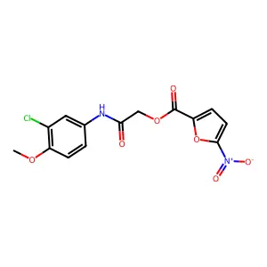 [2-(3-Chloro-4-methoxyanilino)-2-oxoethyl] 5-nitrofuran-2-carboxylate structure