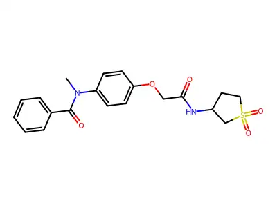 N-[4-[2-[(1,1-dioxothiolan-3-yl)amino]-2-oxoethoxy]phenyl]-N-methylbenzamide structure