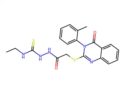 1-ethyl-3-[[2-[3-(2-methylphenyl)-4-oxoquinazolin-2-yl]sulfanylacetyl]amino]thiourea structure