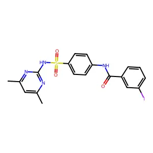 N-{4-[(4,6-dimethylpyrimidin-2-yl)sulfamoyl]phenyl}-3-iodobenzamide structure