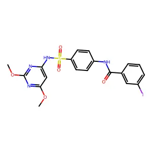 N-{4-[(2,6-dimethoxypyrimidin-4-yl)sulfamoyl]phenyl}-3-iodobenzamide structure
