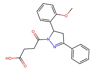 4-[5-(2-methoxyphenyl)-3-phenyl-4,5-dihydro-1H-pyrazol-1-yl]-4-oxobutanoic acid structure