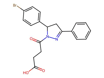 4-(5-(4-bromophenyl)-3-phenyl-4,5-dihydro-1H-pyrazol-1-yl)-4-oxobutanoic acid structure