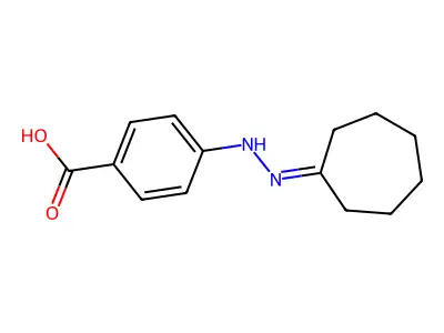 4-(2-cycloheptylidenehydrazinyl)benzoic Acid structure
