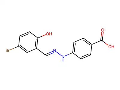 4-[2-[(5-Bromo-2-hydroxyphenyl)methylene]hydrazinyl]benzoic acid structure