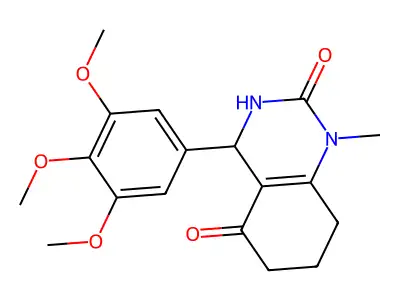 1-methyl-4-(3,4,5-trimethoxyphenyl)-4,6,7,8-tetrahydro-3H-quinazoline-2,5-dione structure
