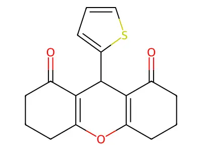 9-(thiophen-2-yl)-3,4,5,6,7,9-hexahydro-1H-xanthene-1,8(2H)-dione structure