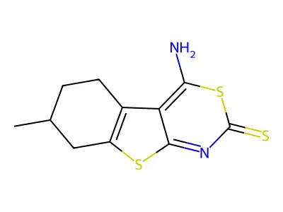 4-imino-7-methyl-1,4,5,6,7,8-hexahydro-2H-[1]benzothieno[2,3-d][1,3]thiazine-2-thione structure