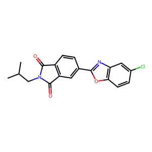 5-(5-Chloro-1,3-benzoxazol-2-yl)-2-(2-methylpropyl)isoindole-1,3-dione structure