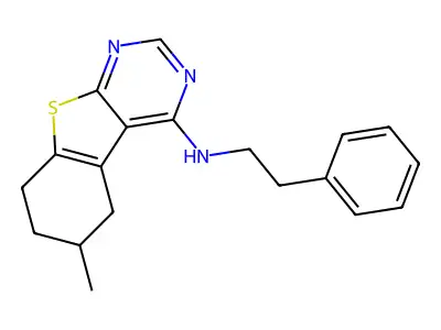 6-methyl-N-(2-phenylethyl)-5,6,7,8-tetrahydro[1]benzothieno[2,3-d]pyrimidin-4-amine structure