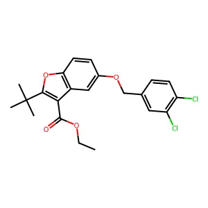 Ethyl 2-tert-butyl-5-[(3,4-dichlorophenyl)methoxy]-1-benzofuran-3-carboxylate structure