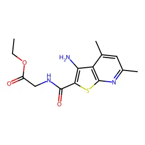 Ethyl 2-[(3-amino-4,6-dimethylthieno[2,3-b]pyridine-2-carbonyl)amino]acetate structure