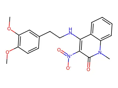 4-[2-(3,4-Dimethoxyphenyl)ethylamino]-1-methyl-3-nitroquinolin-2-one structure