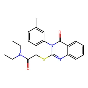 N,N-diethyl-2-[3-(3-methylphenyl)-4-oxoquinazolin-2-yl]sulfanylacetamide structure