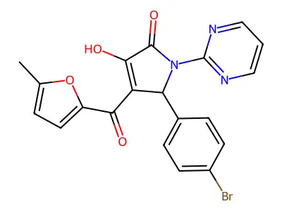 5-(4-bromophenyl)-3-hydroxy-4-(5-methyl-2-furoyl)-1-(2-pyrimidinyl)-1,5-dihydro-2H-pyrrol-2-one structure
