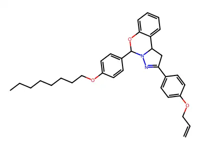 5-[4-(octyloxy)phenyl]-2-[4-(prop-2-en-1-yloxy)phenyl]-1,10b-dihydropyrazolo[1,5-c][1,3]benzoxazine structure