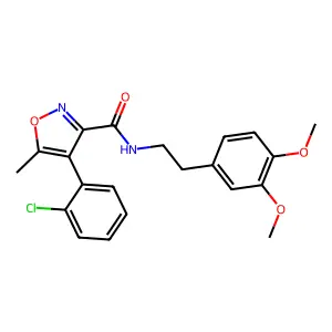 4-(2-chlorophenyl)-N-[2-(3,4-dimethoxyphenyl)ethyl]-5-methyl-1,2-oxazole-3-carboxamide structure