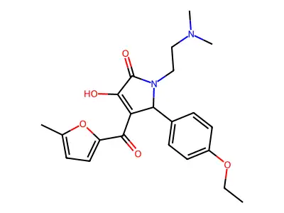 1-[2-(dimethylamino)ethyl]-5-(4-ethoxyphenyl)-3-hydroxy-4-(5-methylfuran-2-carbonyl)-2,5-dihydro-1H-pyrrol-2-one structure