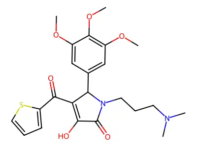 (4E)-1-[3-(dimethylamino)propyl]-4-[hydroxy(thiophen-2-yl)methylidene]-5-(3,4,5-trimethoxyphenyl)pyrrolidine-2,3-dione structure
