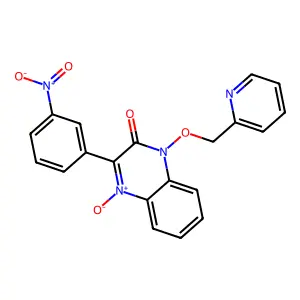 3-(3-Nitrophenyl)-4-oxido-1-(pyridin-2-ylmethoxy)quinoxalin-4-ium-2-one structure