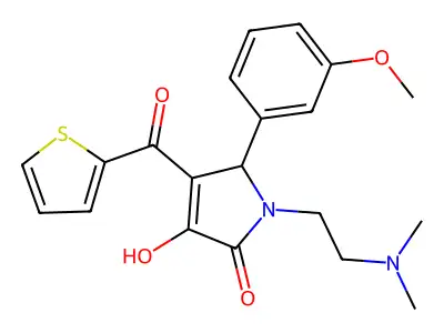 (4E)-1-[2-(dimethylamino)ethyl]-4-[hydroxy(thiophen-2-yl)methylidene]-5-(3-methoxyphenyl)pyrrolidine-2,3-dione structure