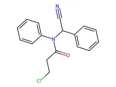 3-chloro-N-[cyano(phenyl)methyl]-N-phenylpropanamide structure