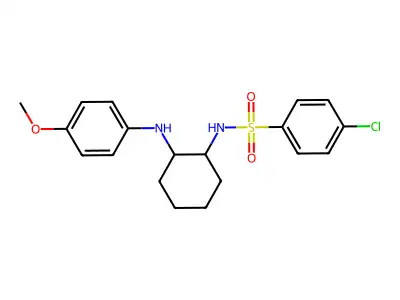 4-chloro-N-[2-(4-methoxyanilino)cyclohexyl]benzenesulfonamide structure