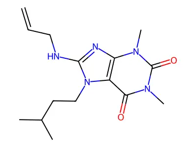 8-Allylamino-1,3-dimethyl-7-(3-methyl-butyl)-3,7-dihydro-purine-2,6-dione structure