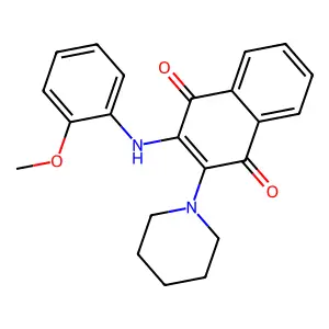 2-(2-Methoxyanilino)-3-piperidin-1-ylnaphthalene-1,4-dione structure